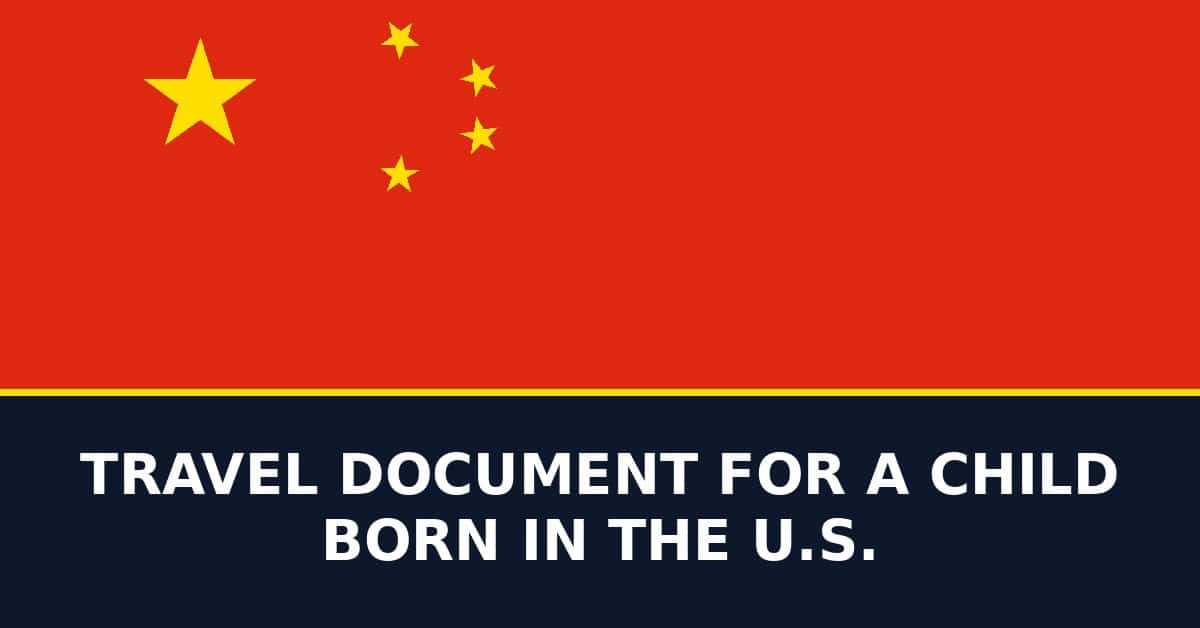 Travel document for a child born in the U.S.